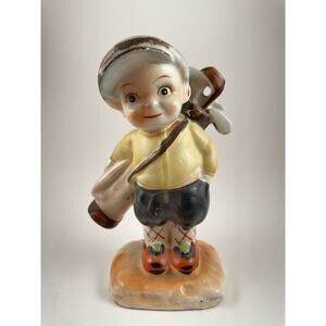 Vintage Ceramic Golfer Caddy Figurine